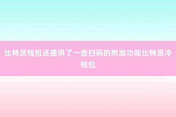 比特派钱包还提供了一些扫码的附加功能比特派冷钱包