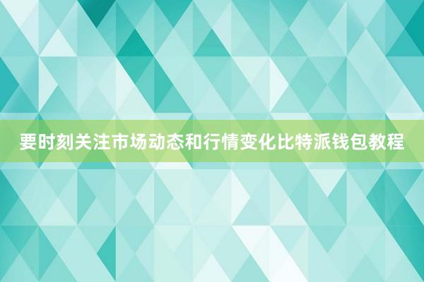 要时刻关注市场动态和行情变化比特派钱包教程